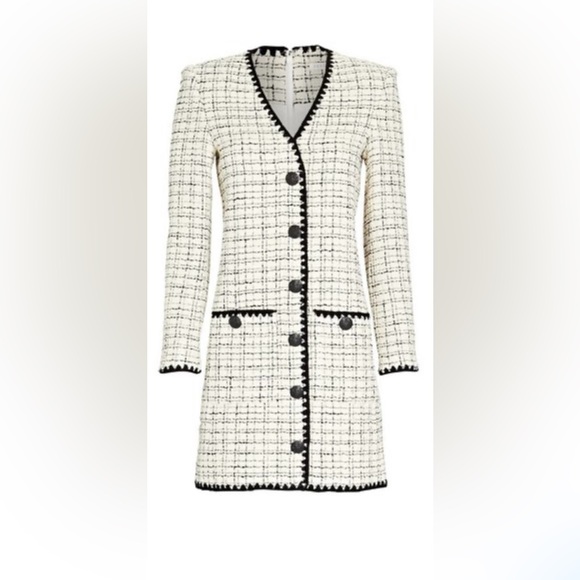 Veronica Beard Dresses & Skirts - Veronica Beard Palatine Tweed Mini Dress White Black Sz 14
